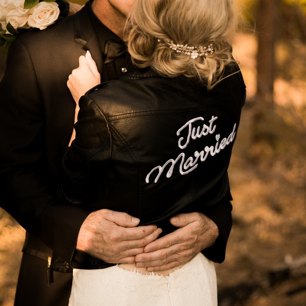 Just Married Faux Leather Jacket